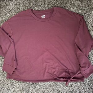 Avia Purple Long Sleeve Tee Comfortable Crew Neck